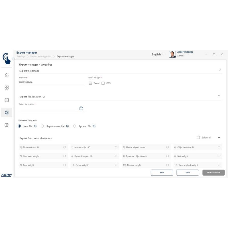 Kern SET-37 EasyTouch Export Manager Software