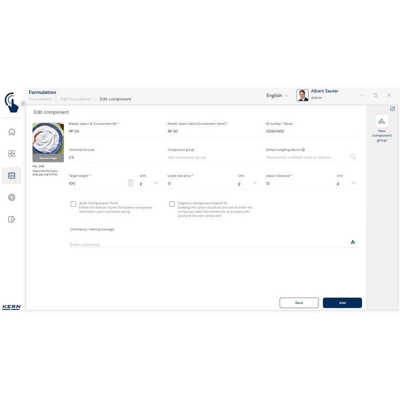 Kern SET-21 EasyTouch Formulation Software - GNW Instrumentation