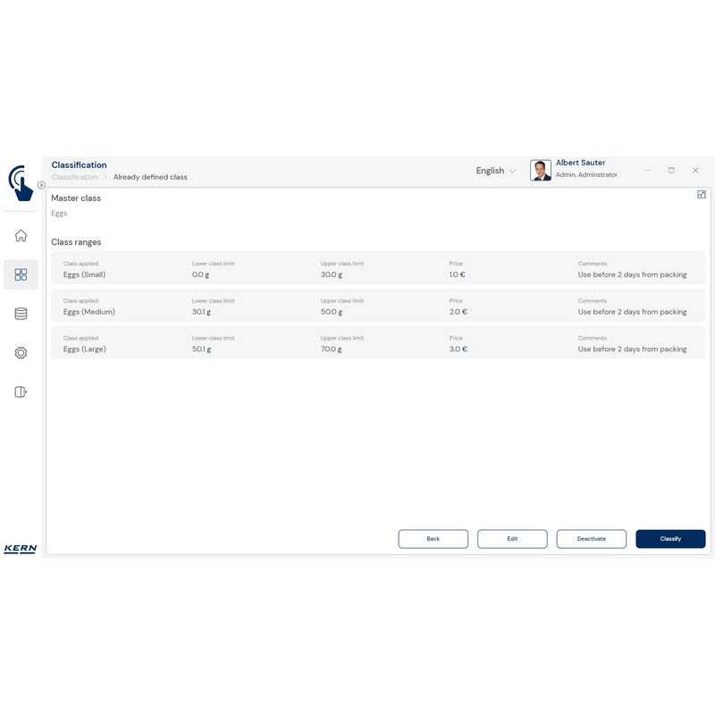 Kern SET-06 EasyTouch Classification Software - GNW Instrumentation