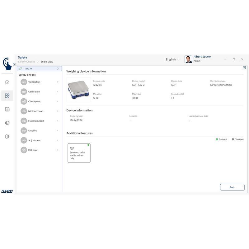 Kern SET-11 EasyTouch Safety Software