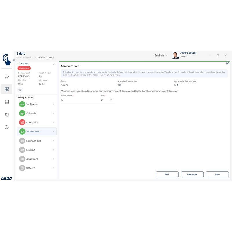 Kern SET-11 EasyTouch Safety Software