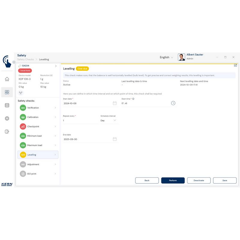 Kern SET-11 EasyTouch Safety Software