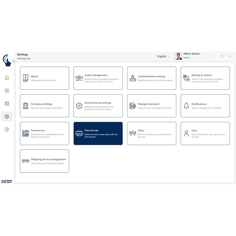 Kern SET-14 EasyTouch Individual Print Software