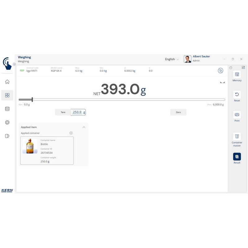 Kern SET-18 EasyTouch Container Master Software