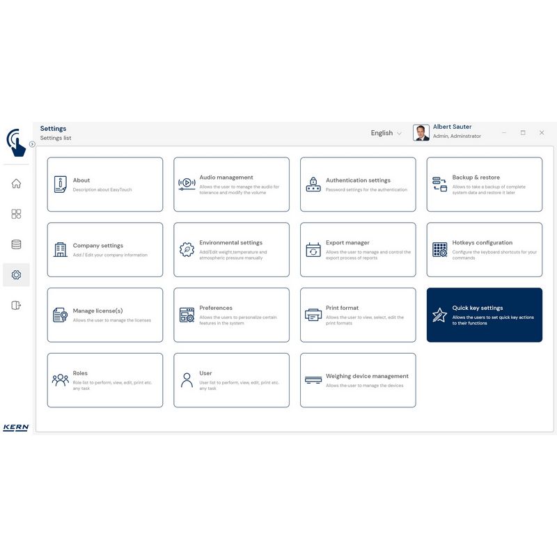Kern SET-311 EasyTouch Quick Key Software