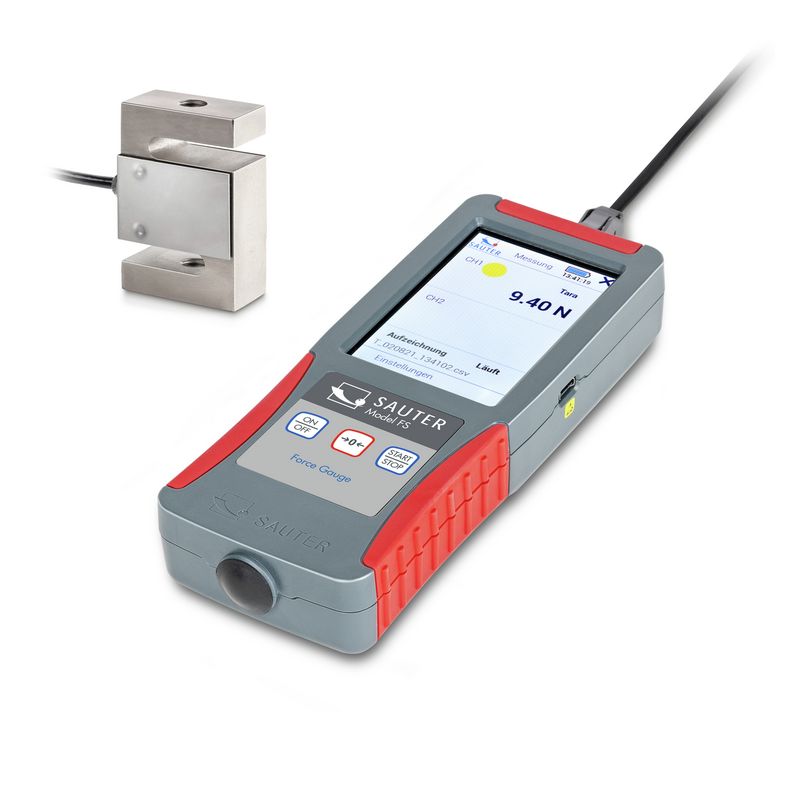 Sauter FS force gauge connected to an external load cell