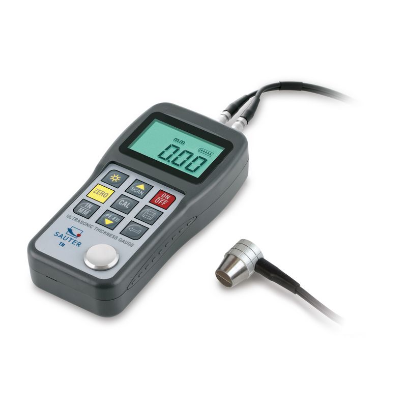 Sauter TN-US ultrasonic thickness gauge with probe on a white background