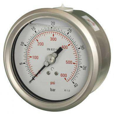 100mm Back Entry Industrial Pressure Gauge - GNW Instrumentation