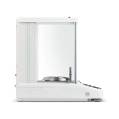 Zoomed view of power interface and cable management of Kern analytical scale
