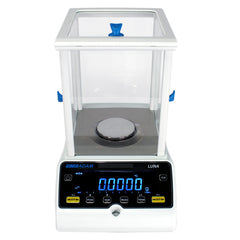 Front view of Adam Luna analytical laboratory scale with draught enclosure