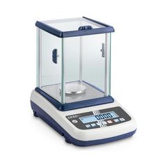 Front view of Kern EWJ digital laboratory scale with draughtproof chamber