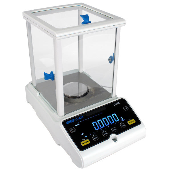 Left side view of Adam Luna analytical laboratory scale with draught enclosure