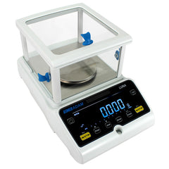 Left side view of Adam Luna precision laboratory balance with glass draught chamber