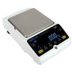 Left side view of Adam Luna precision laboratory balance with square weighing platform
