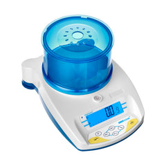 Right side view of Adam Equipment HCB Highland portable precision balance with clear plastic weighing pan