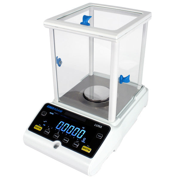 Right side view of Adam Luna analytical laboratory scale with draught enclosure