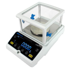 Right side view of Adam Luna precision laboratory balance with glass draught chamber