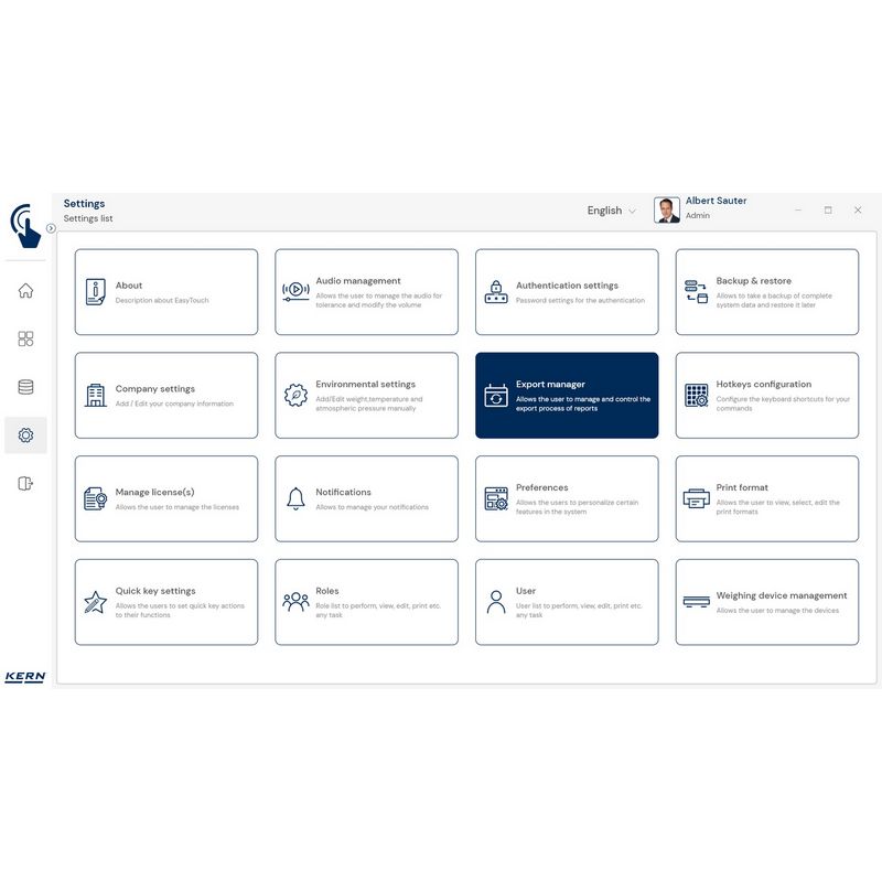 Kern SET-37 EasyTouch Export Manager Software