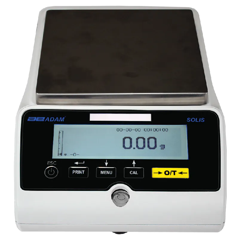 Digital lab scale with printed calibration certificate beside it of Kern professional weighing scale