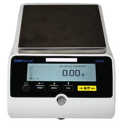 Digital lab scale with printed calibration certificate beside it of Kern professional weighing scale