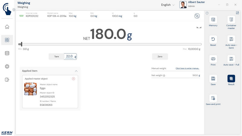 Kern SET-01 EasyTouch Base Software