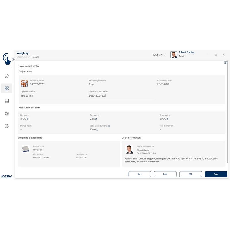 Kern SET-01 EasyTouch Base Software