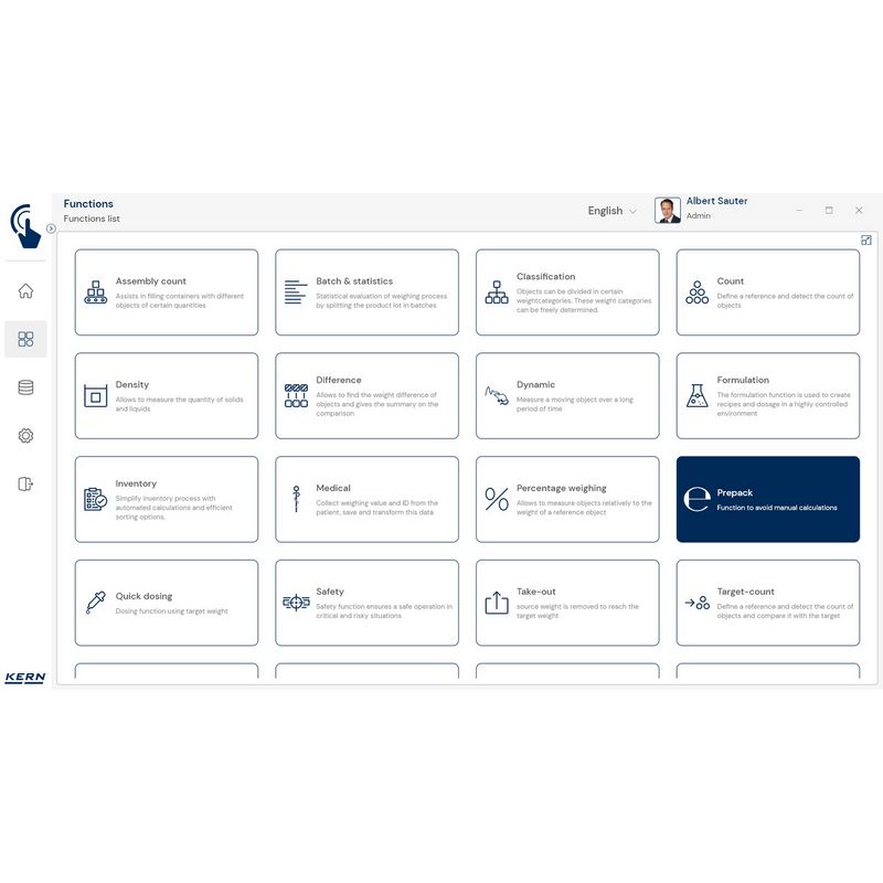 Kern SET-17 EasyTouch Prepack Software