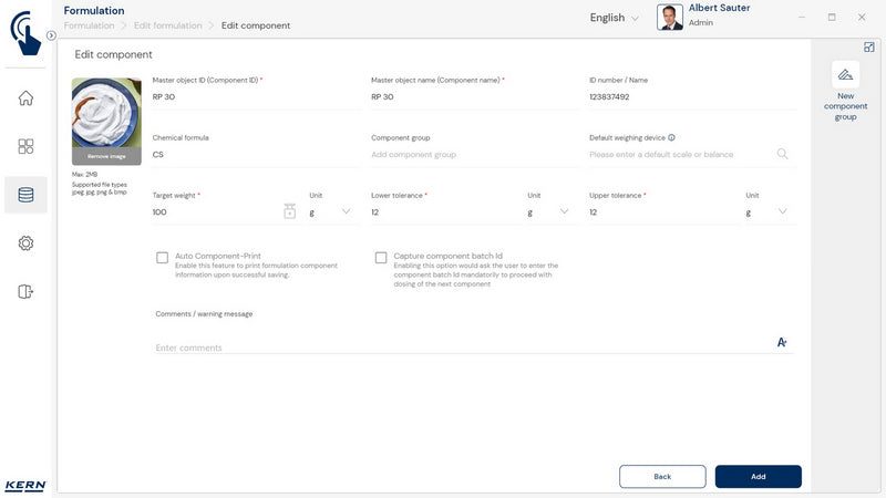 Kern SET-21 EasyTouch Formulation Software