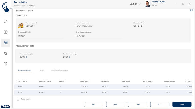 Kern SET-21 EasyTouch Formulation Software