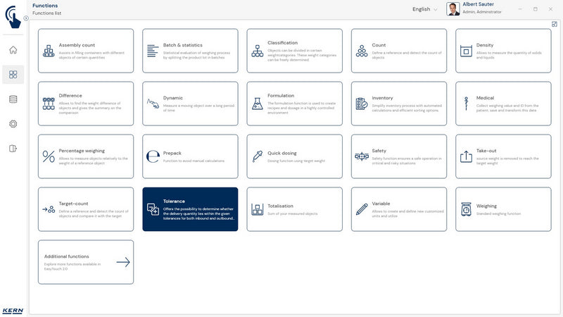 Kern SET-31 EasyTouch Tolerance Software