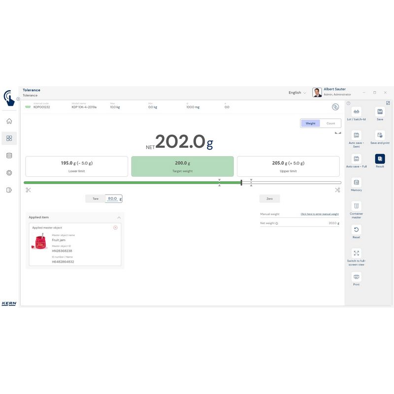 Kern SET-31 EasyTouch Tolerance Software