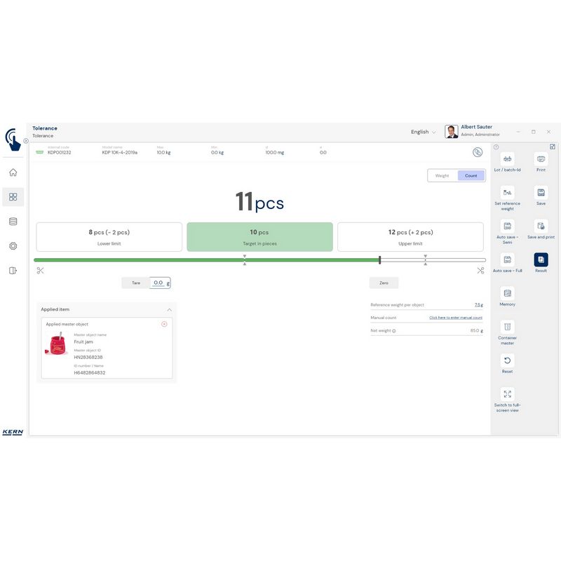 Kern SET-31 EasyTouch Tolerance Software