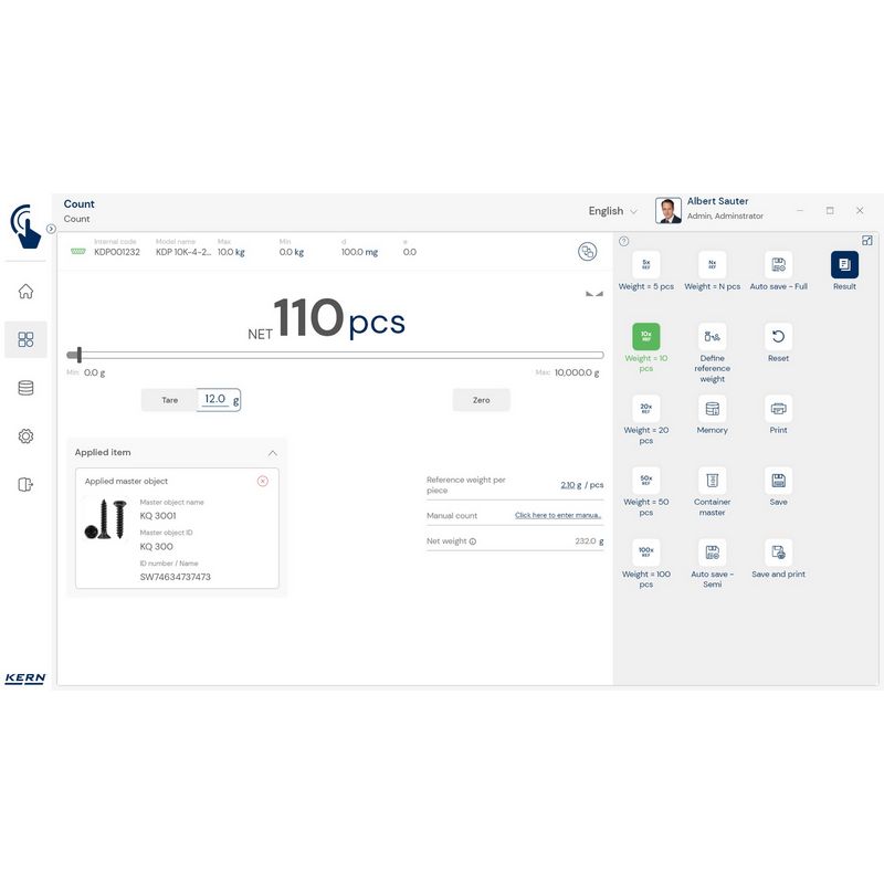 Kern SET-32 EasyTouch Count Software