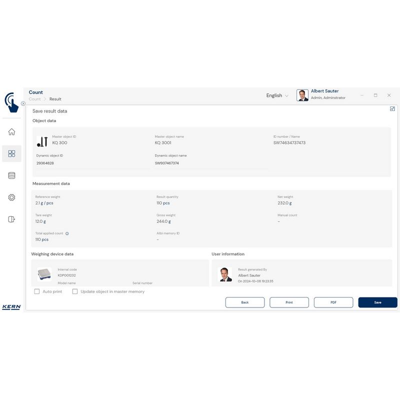 Kern SET-32 EasyTouch Count Software