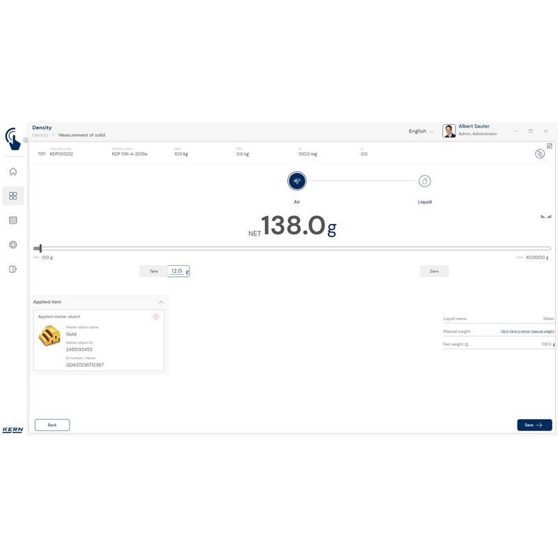 Kern SET-04 EasyTouch Density Software - GNW Instrumentation