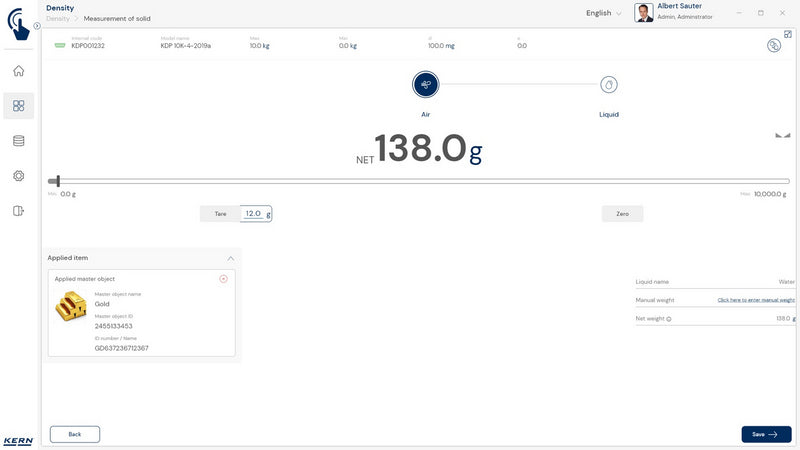Kern SET-04 EasyTouch Density Software