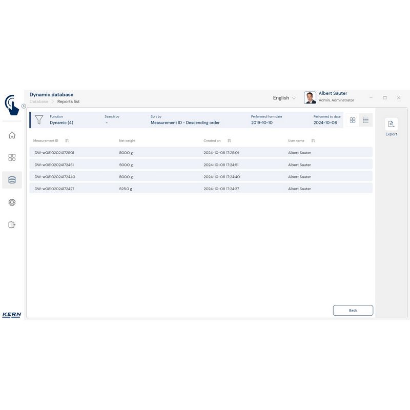 Kern SET-05 EasyTouch Dynamic Software