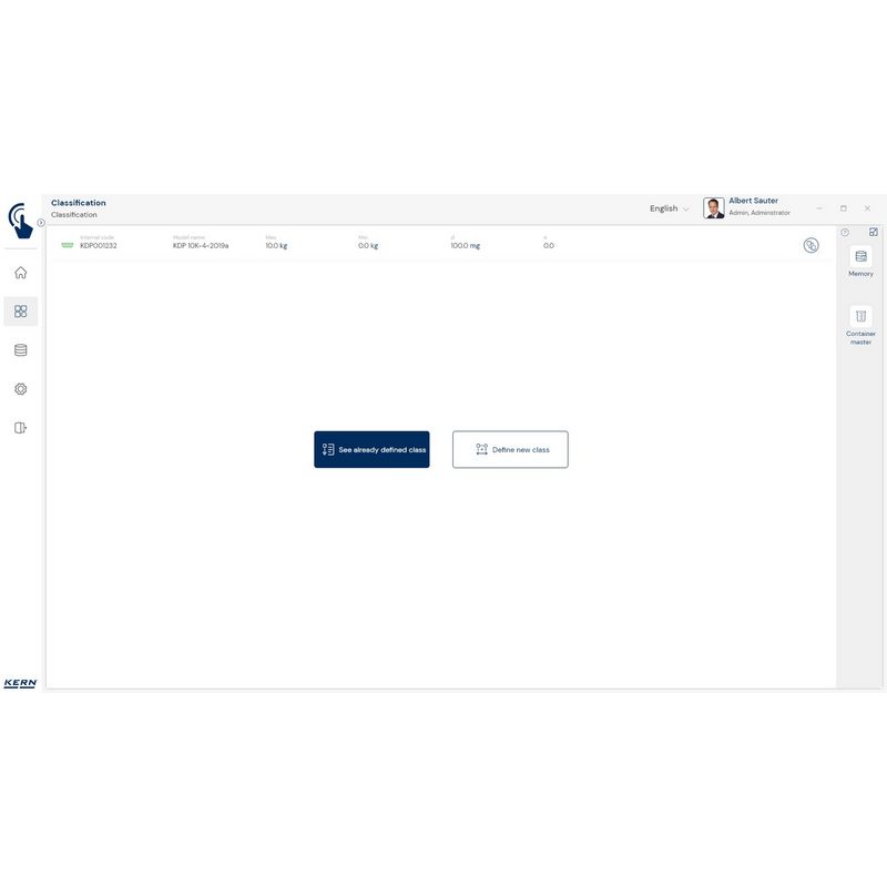 Kern SET-06 EasyTouch Classification Software - GNW Instrumentation