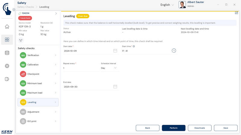 Kern SET-11 EasyTouch Safety Software