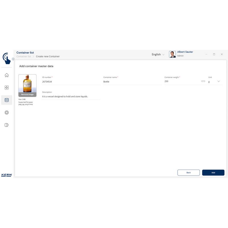Kern SET-18 EasyTouch Container Master Software