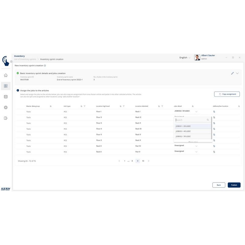 Kern SET-52 EasyTouch Inventory Software - GNW Instrumentation