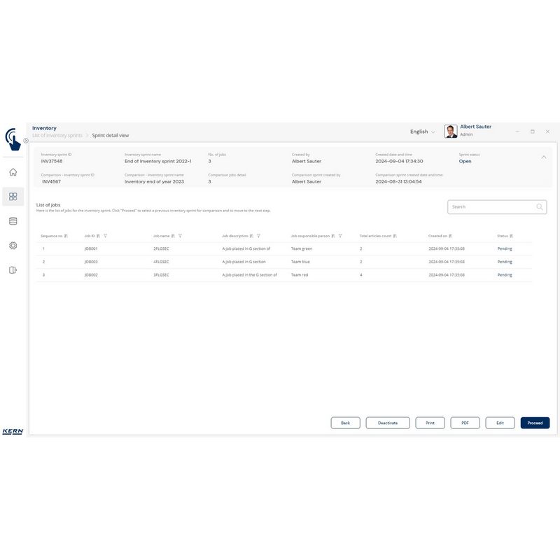 Kern SET-52 EasyTouch Inventory Software - GNW Instrumentation