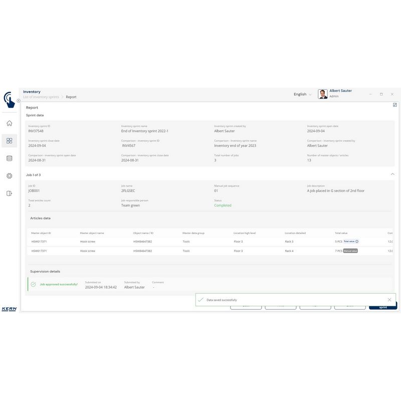 Kern SET-52 EasyTouch Inventory Software - GNW Instrumentation