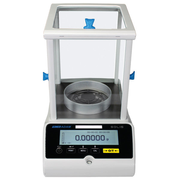 Top-down view highlighting weighing pan of Kern high-accuracy weighing device