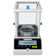 Top-down view highlighting weighing pan of Kern high-accuracy weighing device