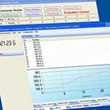 Front view showing control buttons and status indicators of Kern analytical scale