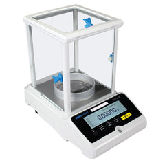 Digital lab scale with printed calibration certificate beside it of Kern scientific weighing instrument