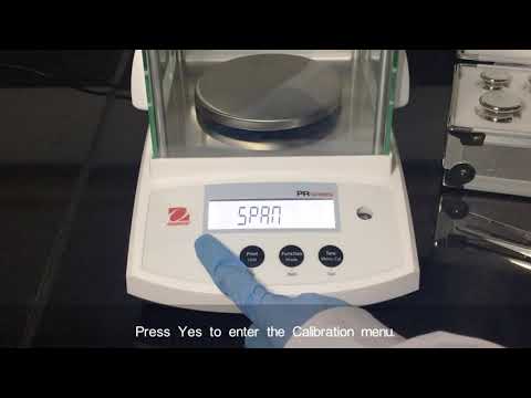 Span calibration tutorial video for Ohaus Pioneer PX precision laboratory balance