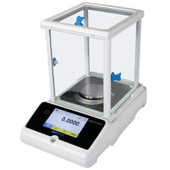 Top-down view highlighting weighing pan of Kern digital laboratory scale