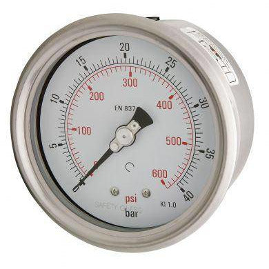 100mm Back Entry Industrial Pressure Gauge - GNW Instrumentation